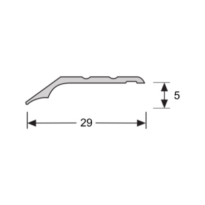 Transition pr. vis 5 mm alu argent