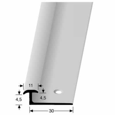 Profil de transition 345 pour 4,5 mm PVC acier inoxydable geb.