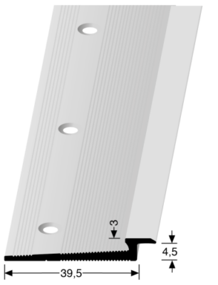 profil d'étanchéité 346 pour alésage argenté en PVC de 4,5 mm.