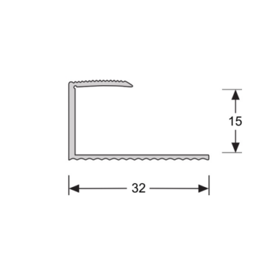 profil en U 15,6 mm argent