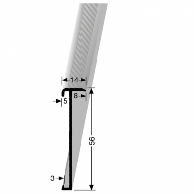 profil nez de marche enfichable 846 à 3 mm PVC acier inoxydable