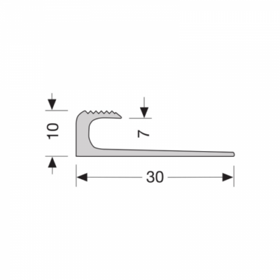 profil d'extrémité coulissant 805 pour PVC 7 mm acier inoxydable
